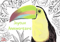 Toucan festif pour un anniversaire joyeux